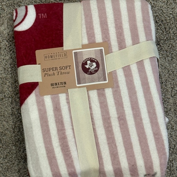 Texas A&M Striped Holiday Blanket - Picture 1 of 3